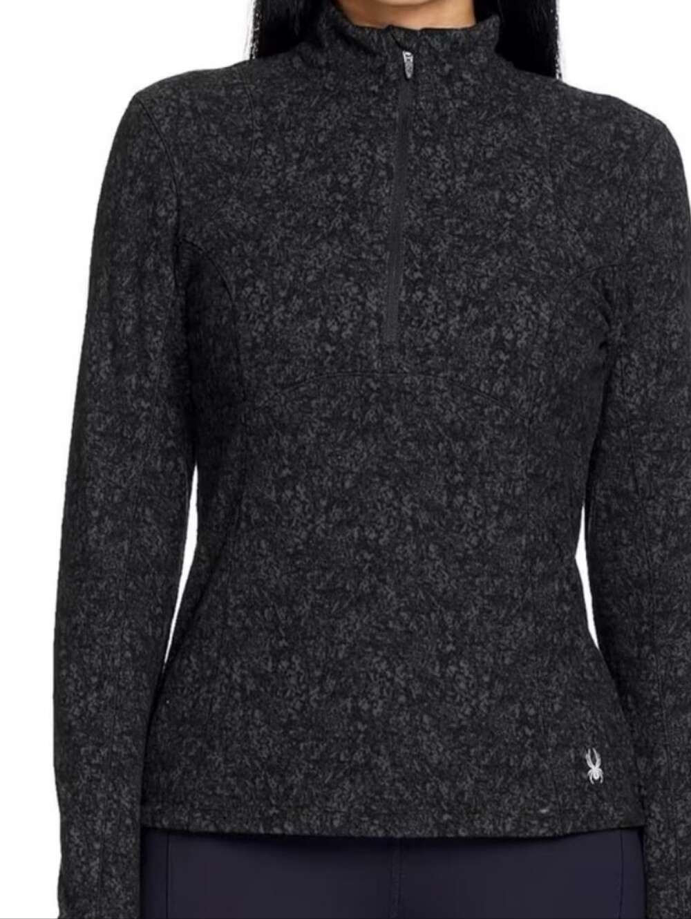 Spyder Active Women's Heathered Black Quarter-Zip Pullover Sweater